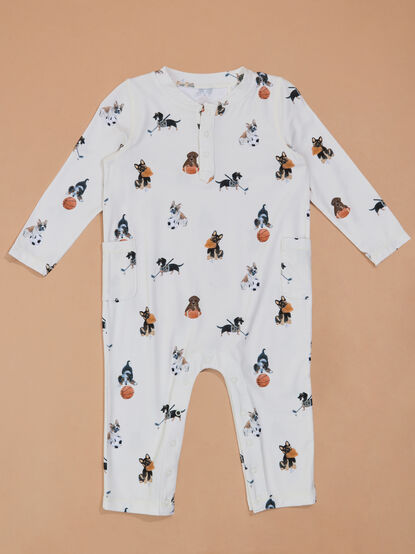 Sporty Pup Henley Romper - TULLABEE