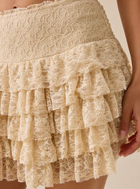 Camila Tiered Lace Mini Skirt Detail 2 - TULLABEE