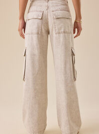 Ellis Pinstripe Cargo Pants Detail 5 - TULLABEE