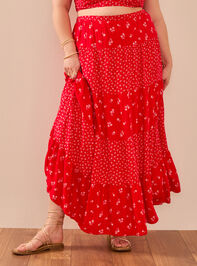 Fleur Floral Maxi Skirt Detail 2 - TULLABEE