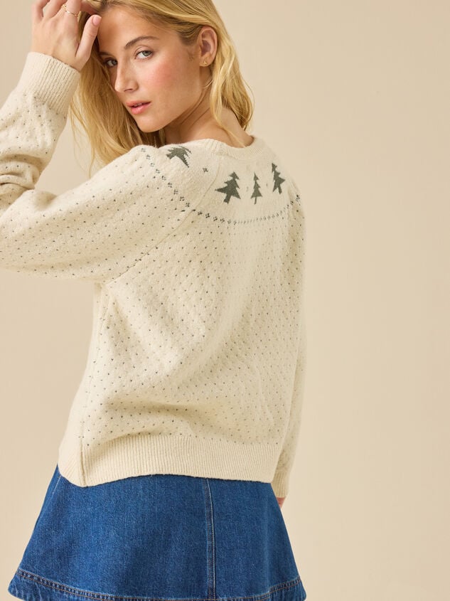 Fair Isle Trees Mama Sweater Detail 5 - TULLABEE