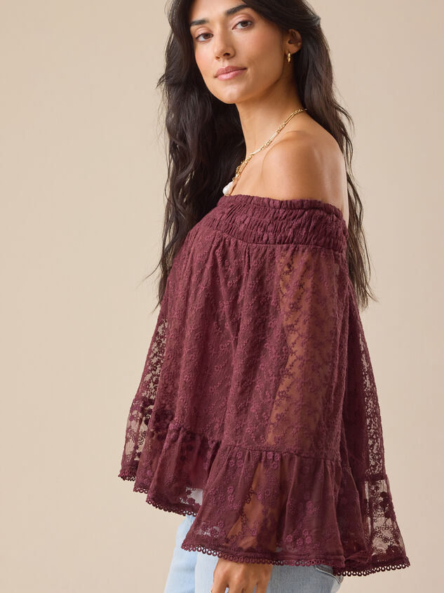 Gabriella Off-Shoulder Lace Top Detail 4 - TULLABEE