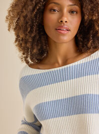 Mariah Striped Boatneck Sweater Detail 4 - TULLABEE