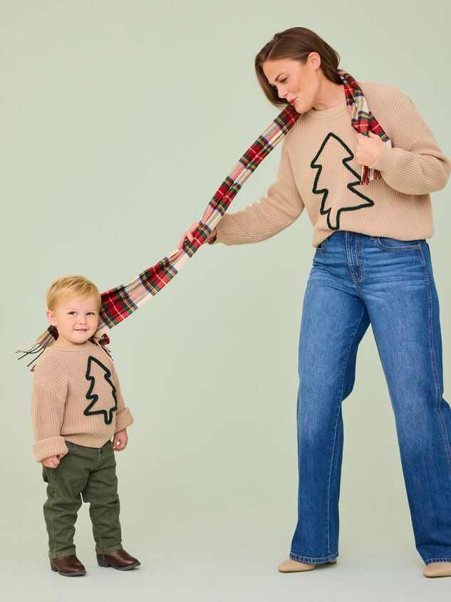 Embroidered Christmas Tree Mama Sweater Detail 6 - TULLABEE