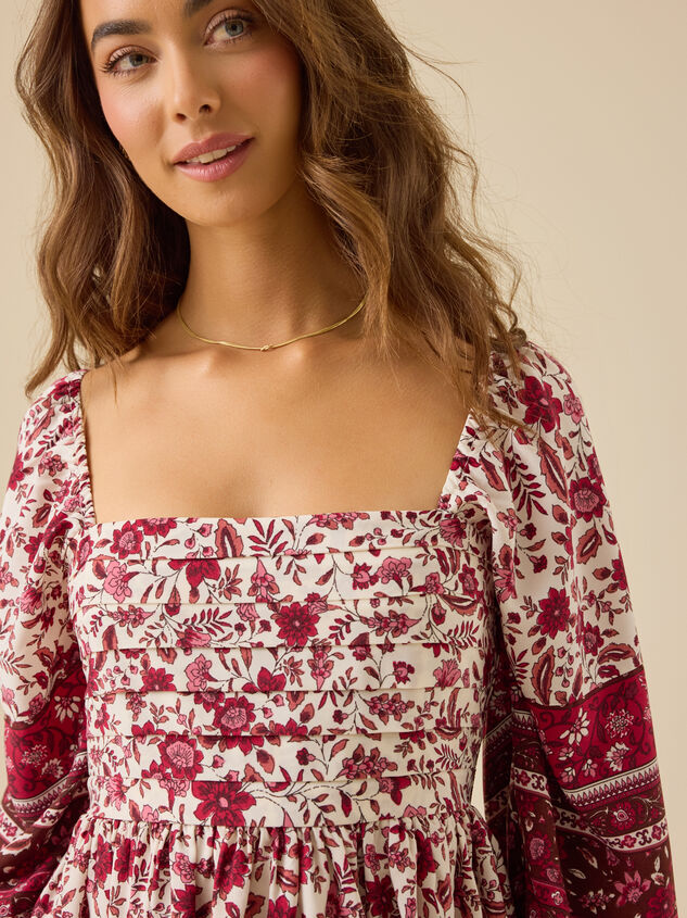 Bettie Floral Mini Dress Detail 4 - TULLABEE