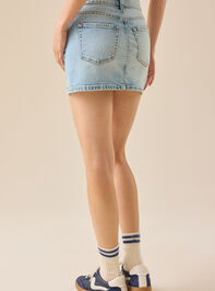 Miranda Denim Mini Skirt Detail 5 - TULLABEE
