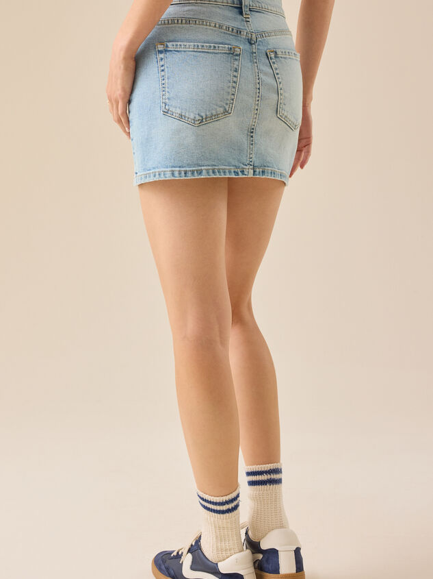 Miranda Denim Mini Skirt Detail 5 - TULLABEE