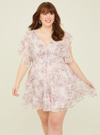 Shackly Floral Ruffle Mini Dress Detail 2 - TULLABEE