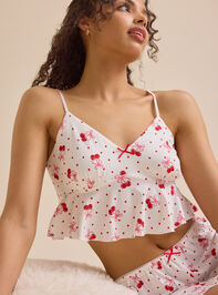 Cherry Bow Lounge Top Detail 3 - TULLABEE