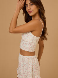 Mimi Floral Bow Lounge Top Detail 3 - TULLABEE