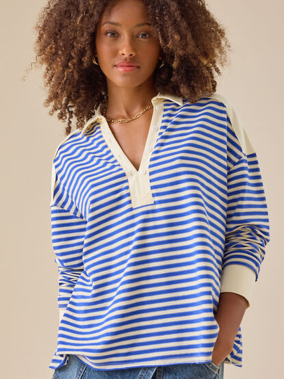 Aileen Oversized Striped Polo - TULLABEE