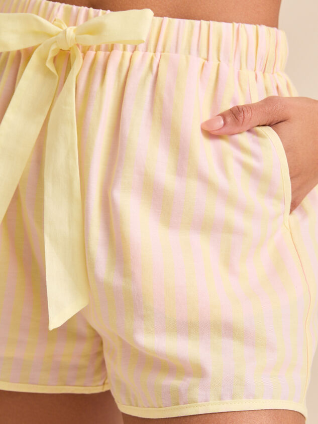 Cleo Striped Sleep Shorts Detail 2 - TULLABEE