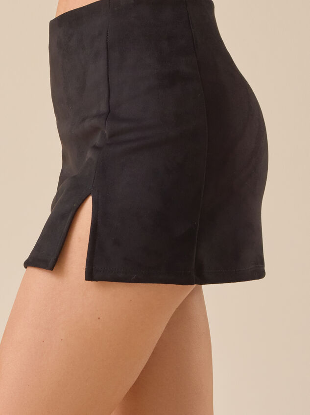 Rory Suede Notch Skirt Detail 4 - TULLABEE