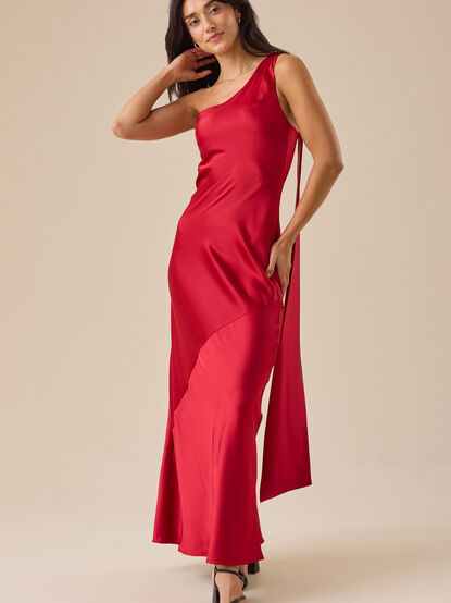 Connie Satin Maxi Dress - TULLABEE