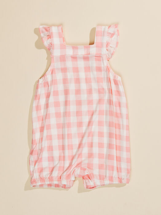 Pink Gingham Overalls - TULLABEE