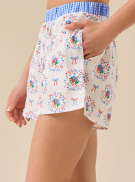 Americana Fireworks Sleep Shorts Detail 5 - TULLABEE