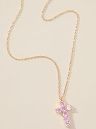 Pink Glitz Cross Necklace - TULLABEE