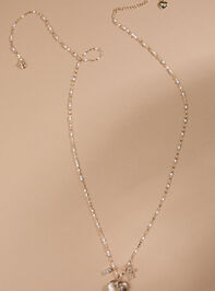 Elowen Dot Chain Long Locket Necklace Detail 2 - TULLABEE