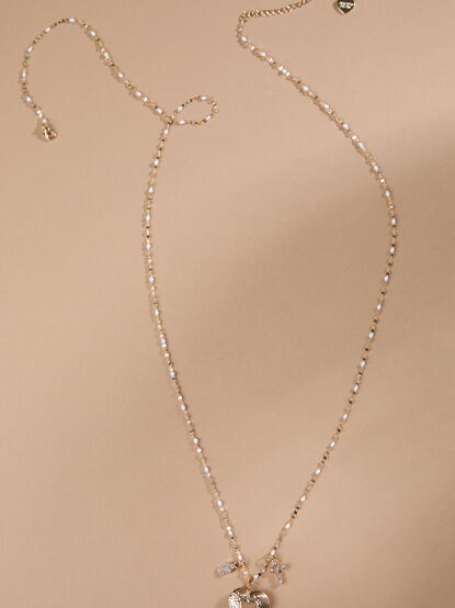 Elowen Dot Chain Long Locket Necklace - TULLABEE