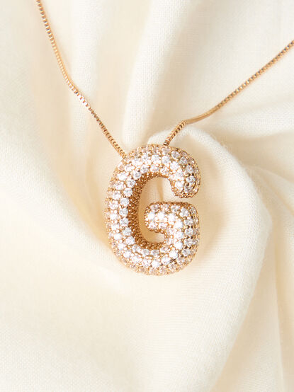 18K Gold Monogram Charm Necklace - G - TULLABEE