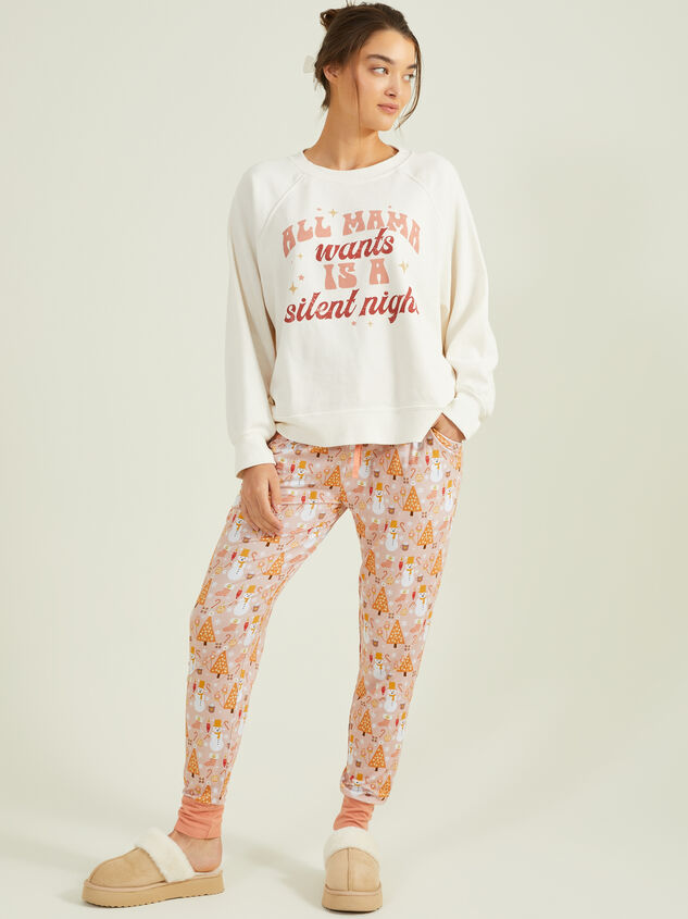 Silent Night Mama Graphic Sweatshirt Detail 3 - TULLABEE