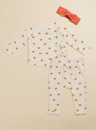 Pumpkin Ribbed 3pc Set by MudPie Detail 2 - TULLABEE