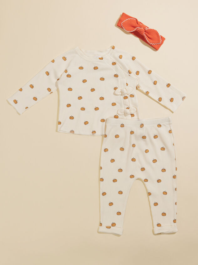 Pumpkin Ribbed 3pc Set by MudPie Detail 2 - TULLABEE