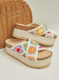 Paige Crochet Platform Sandals Detail 3 - TULLABEE