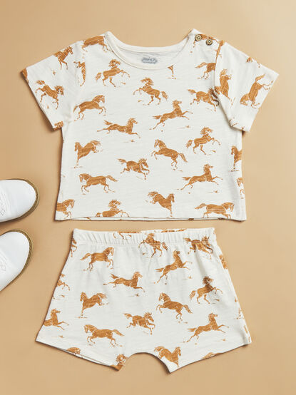 Weston Horse Tee-Shirt and Short Set - TULLABEE