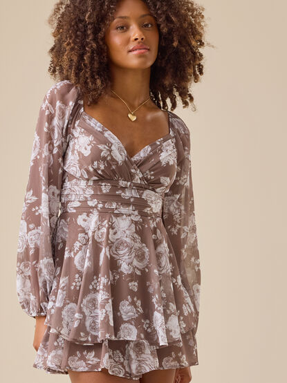 Vivienne Long Sleeve Double Layered Romper - TULLABEE