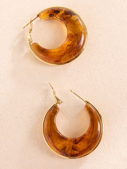 Elara Lined Hoop Earrings - TULLABEE