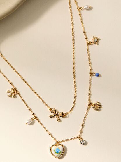 2 Layer Enchanted Bloom Charm Necklace - TULLABEE