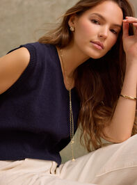 Lumina Cashmere V-Neck Sweater Vest Detail 5 - TULLABEE