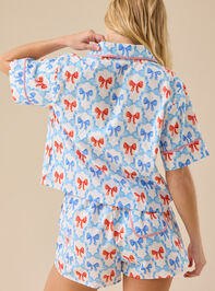 Americana Bows Sleep Top Detail 5 - TULLABEE