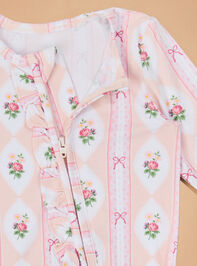 Ogee Floral Ruffle Footie Detail 2 - TULLABEE