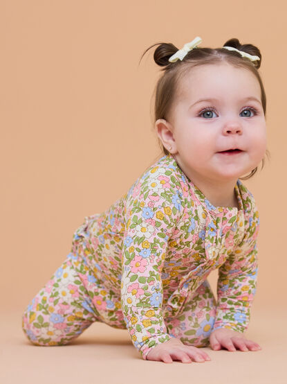 Kate Floral Ruffle Footie - TULLABEE