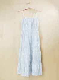 Serena Embroidered Stripe Mama Maxi Dress - TULLABEE