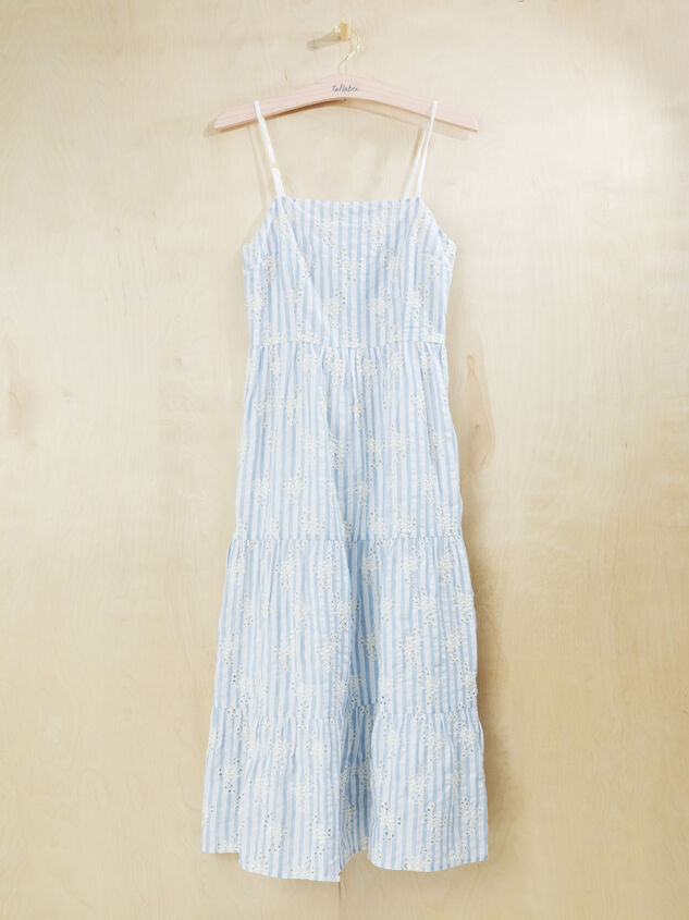 Serena Embroidered Stripe Mama Maxi Dress - TULLABEE