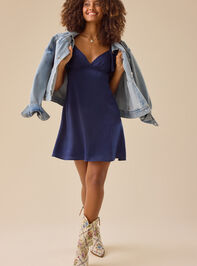 Leanne Satin Mini Dress Detail 4 - TULLABEE