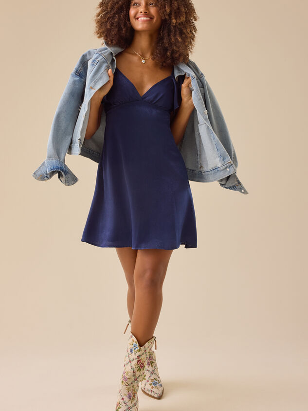 Leanne Satin Mini Dress Detail 4 - TULLABEE