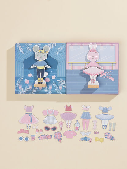 Magnetic Bunny And Mouse Dress Up Doll Set - TULLABEE