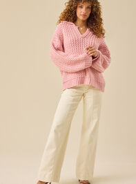 Kaia Oversized Collared Sweater Detail 3 - TULLABEE
