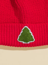 Christmas Tree Knit Beanie Detail 2 - TULLABEE