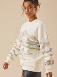 Running Horses Fleece Pullover Detail 4 - TULLABEE