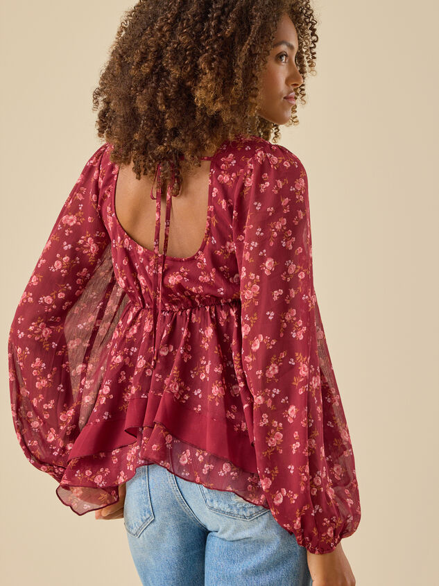 Tanya Floral Babydoll Top Detail 6 - TULLABEE