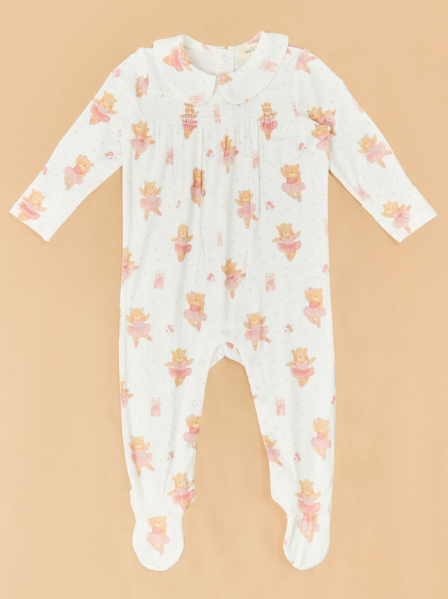 Ballet Bear Smocked Footie - TULLABEE