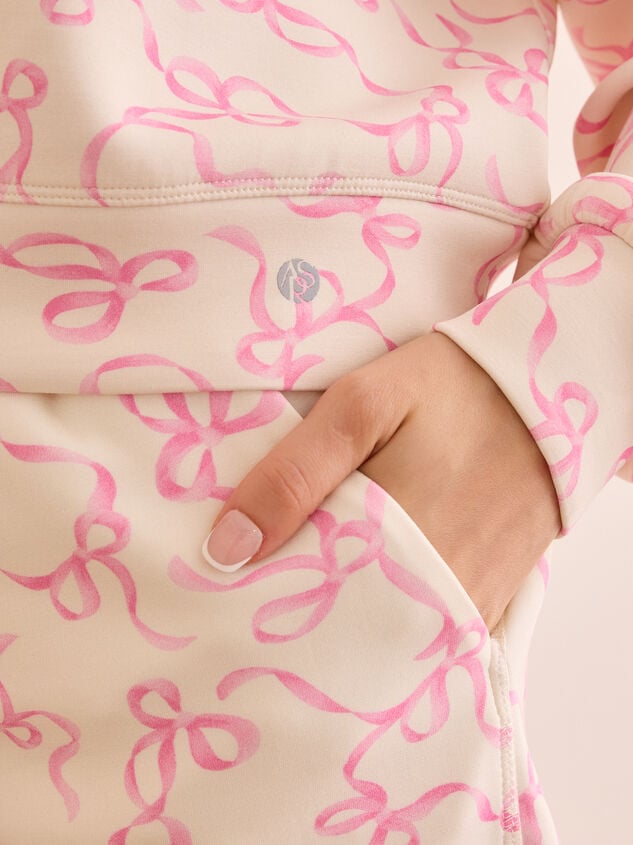 Blush Bow Supersoft Crew Pullover Detail 4 - TULLABEE