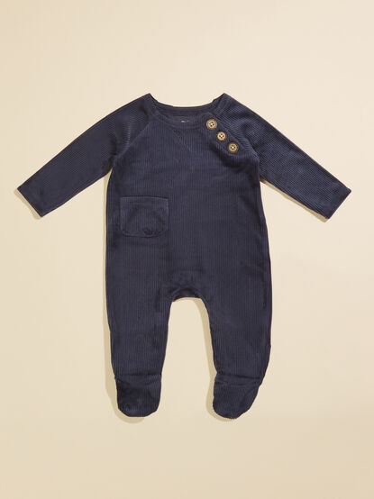 Janie Ribbed Velour Footie by MudPie - TULLABEE