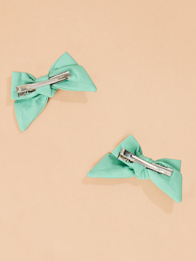 Creme De Menth Bow Clip Detail 3 - TULLABEE