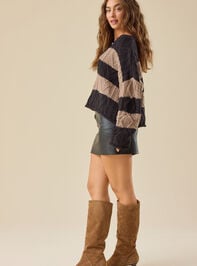 Hailey Striped Henley Sweater Detail 2 - TULLABEE